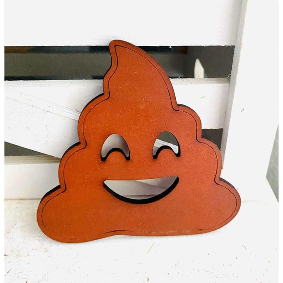 Set of 4 Wood Emoji Coasters - Picture 2 of 7